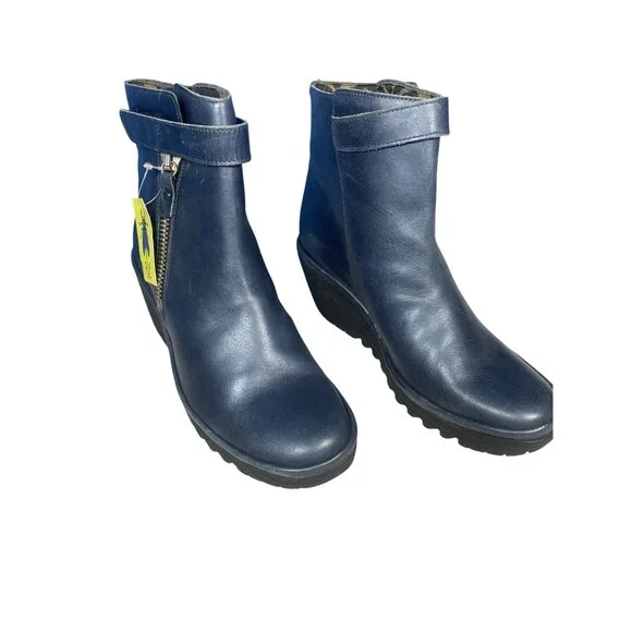 NWT Fly London Yava Ankle Boots EU 41 US 10/10.5 Gray Blue New MSRP$225 - Picture 14 of 16